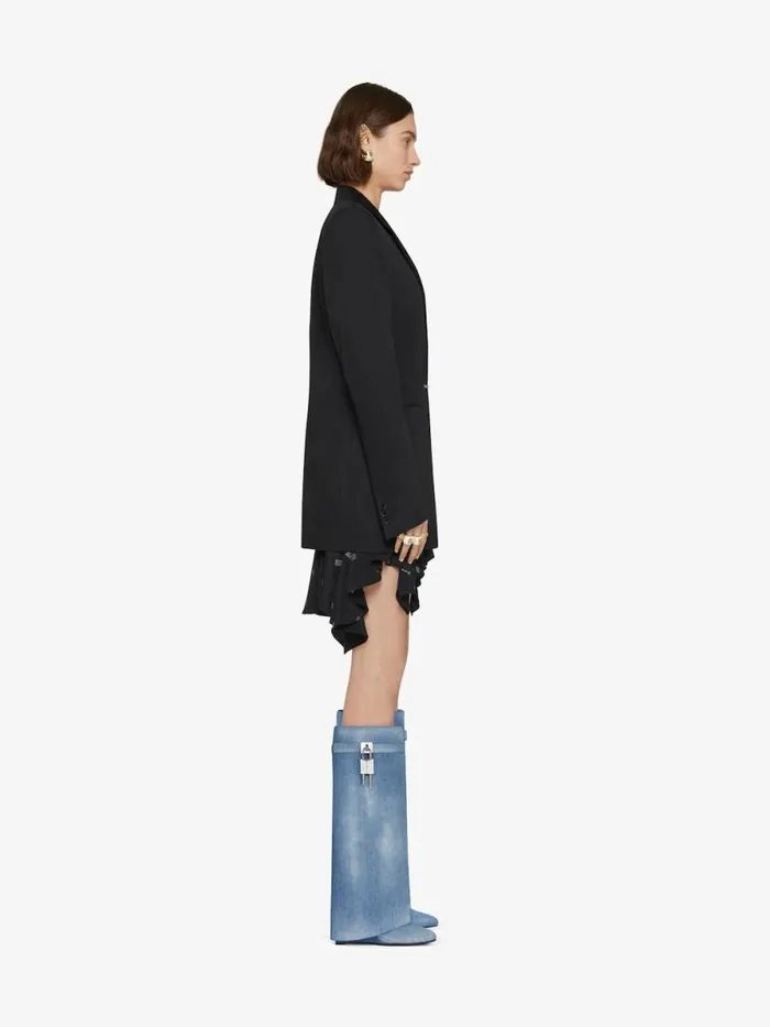 Women Shark Lock Givenchy Shark Lock Boots In Washed Denim Medium Blue Women Shark Lock Givenchy Shark Lock Boots In Washed Denim Medium Blue