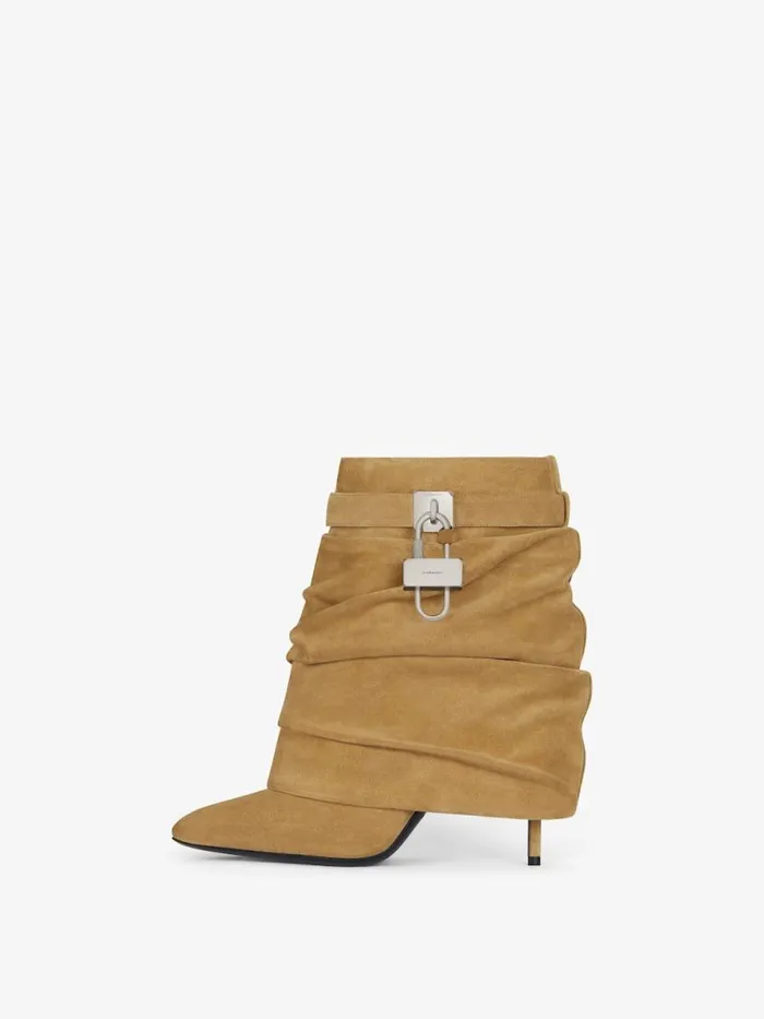 Women Shark Lock Givenchy Shark Lock Stiletto Ankle Boots In Suede Hazel