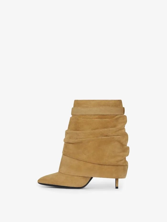 Women Shark Lock Givenchy Shark Lock Stiletto Ankle Boots In Suede Hazel