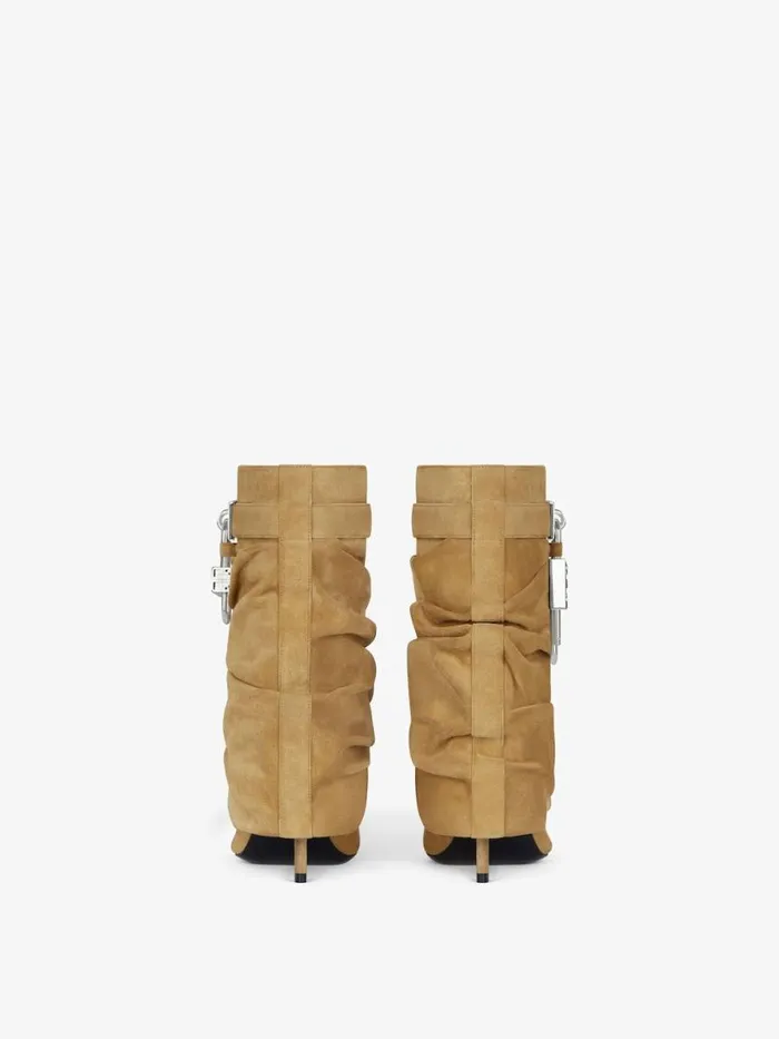 Women Shark Lock Givenchy Shark Lock Stiletto Ankle Boots In Suede Hazel