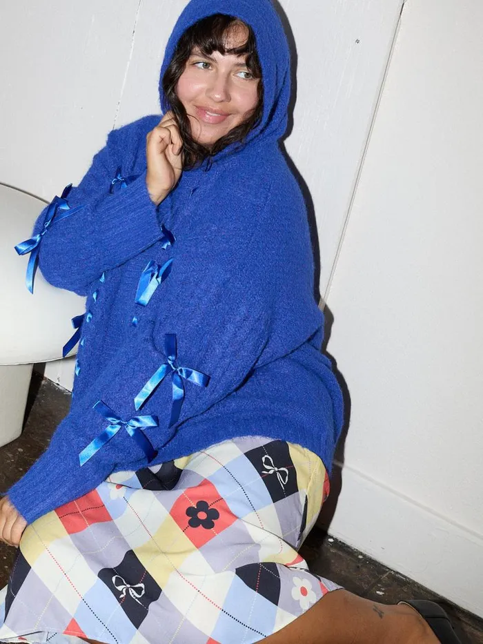 Women Shelby Bow Zip Up Cobalt Lisa Says Gah Tops