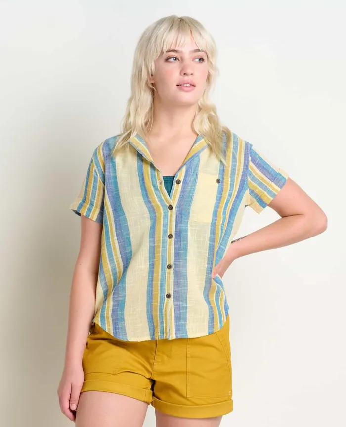 Women Shirts and Tops Toad and Co Camp Cove Short Sleeve Shirt Barley Stripe