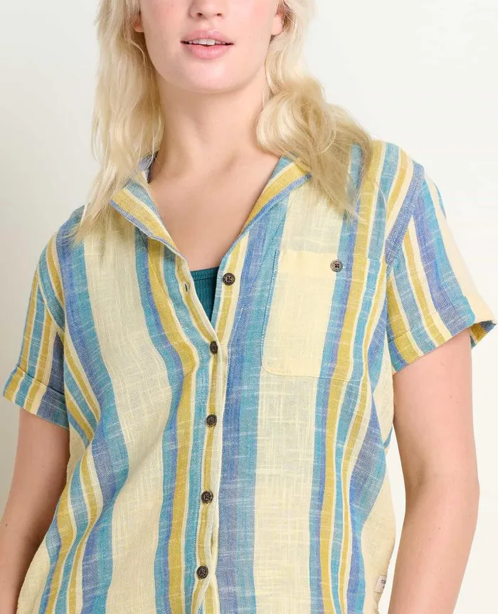 Women Shirts and Tops Toad and Co Camp Cove Short Sleeve Shirt Barley Stripe