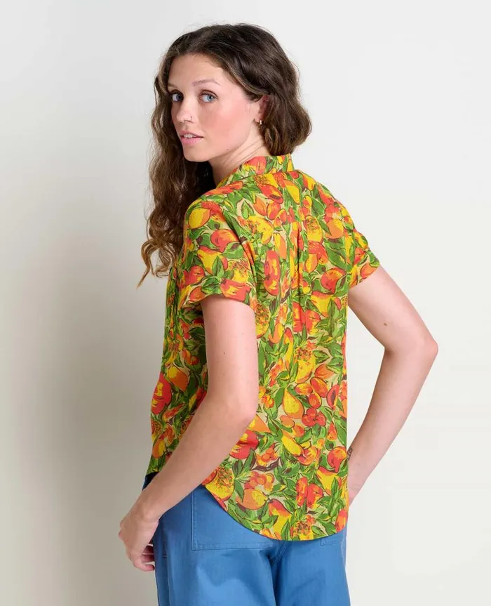 Women Shirts and Tops Toad and Co Camp Cove Short Sleeve Shirt Salt Fruit Print