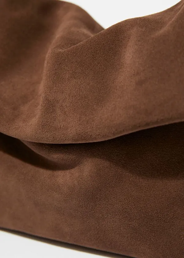 Women Shoulder Bags and Other Stories Folded Clutch Brown Suede
