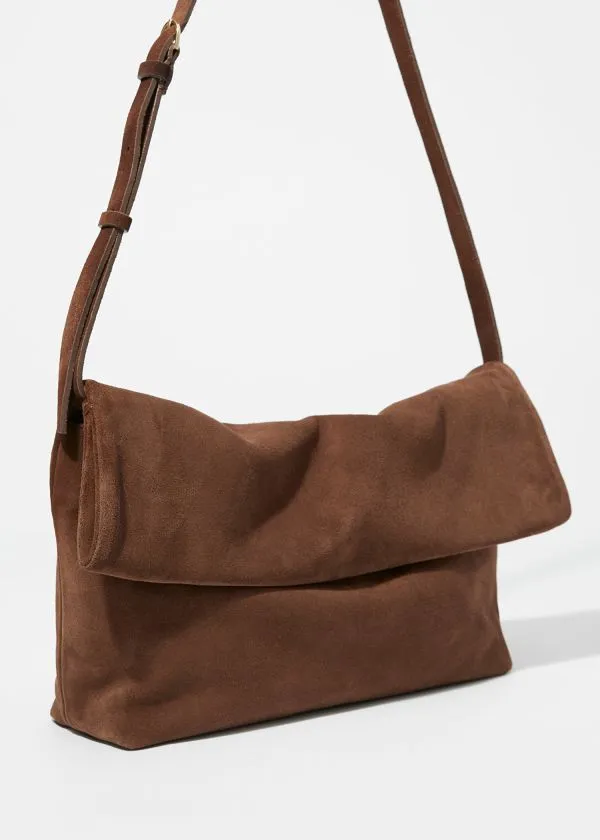 Women Shoulder Bags and Other Stories Folded Clutch Brown Suede