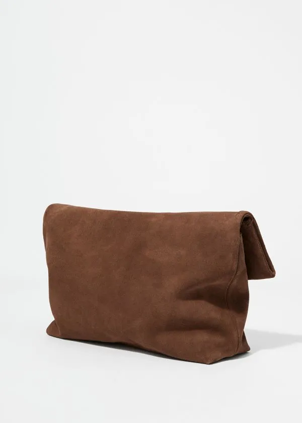 Women Shoulder Bags and Other Stories Folded Clutch Brown Suede