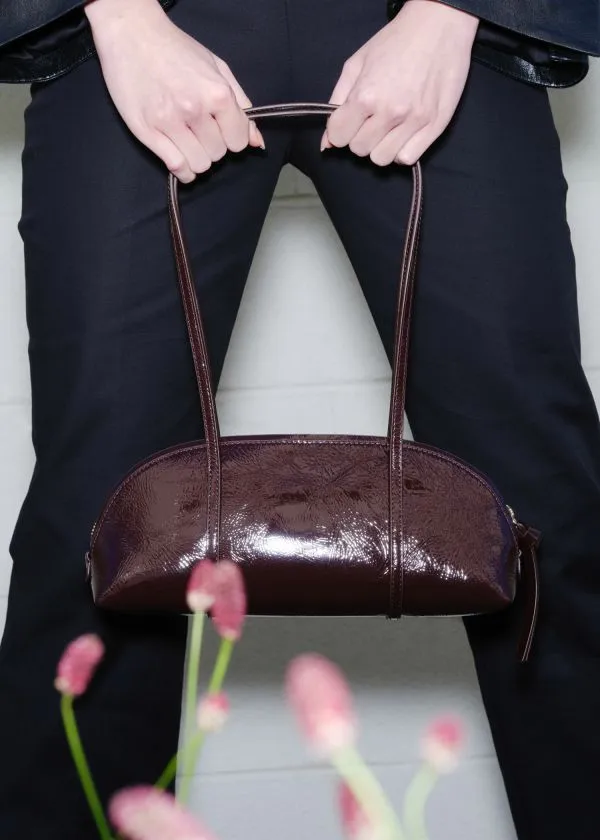 Women Shoulder Bags and Other Stories Leather Bowling Bag Burgundy