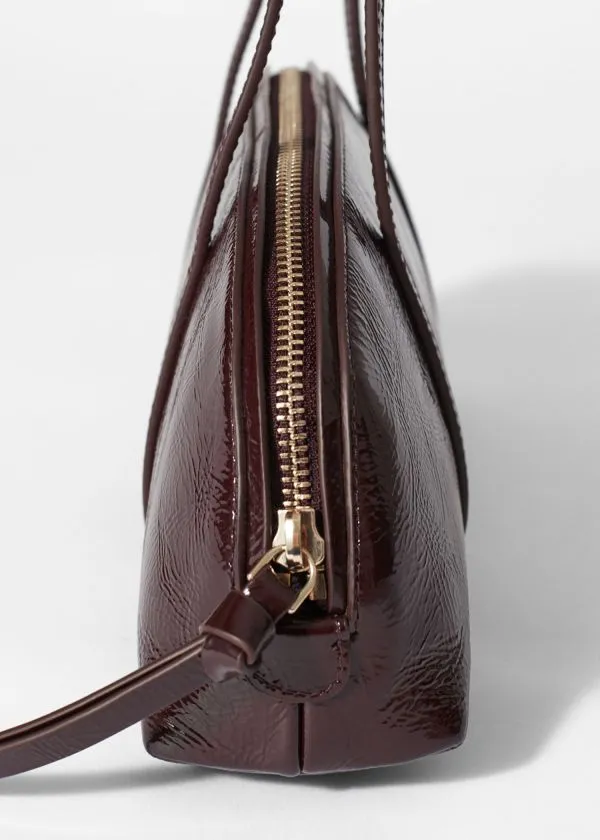 Women Shoulder Bags and Other Stories Leather Bowling Bag Burgundy
