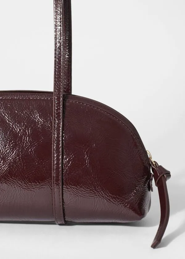Women Shoulder Bags and Other Stories Leather Bowling Bag Burgundy