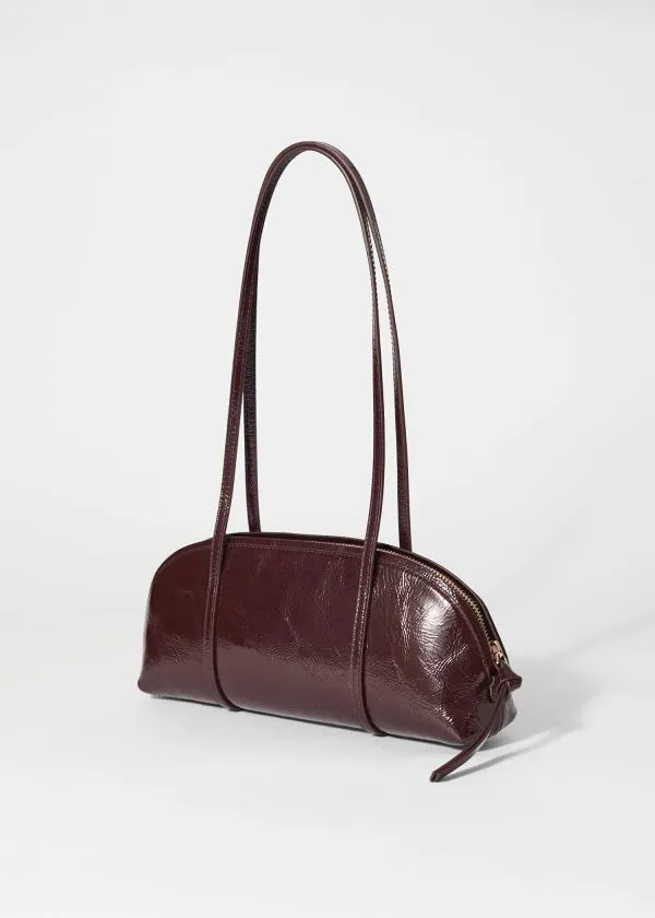 Women Shoulder Bags and Other Stories Leather Bowling Bag Burgundy