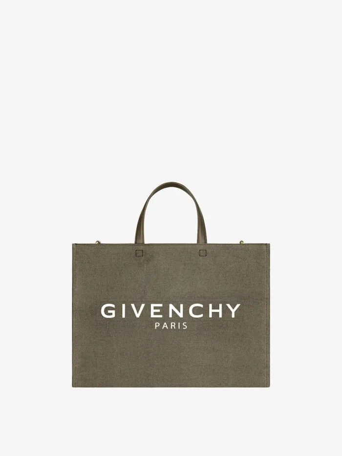 Women Shoulder Bags Givenchy Medium GTote Shopping Bag In Canvas Dark Khaki