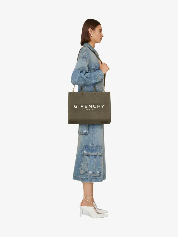 Women Shoulder Bags Givenchy Medium GTote Shopping Bag In Canvas Dark Khaki