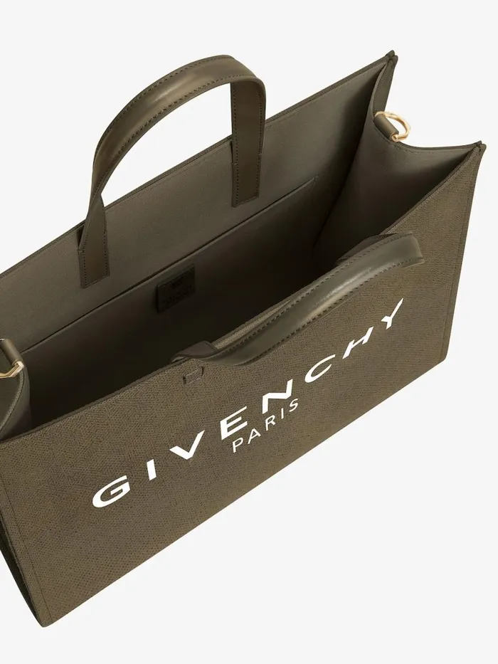 Women Shoulder Bags Givenchy Medium GTote Shopping Bag In Canvas Dark Khaki