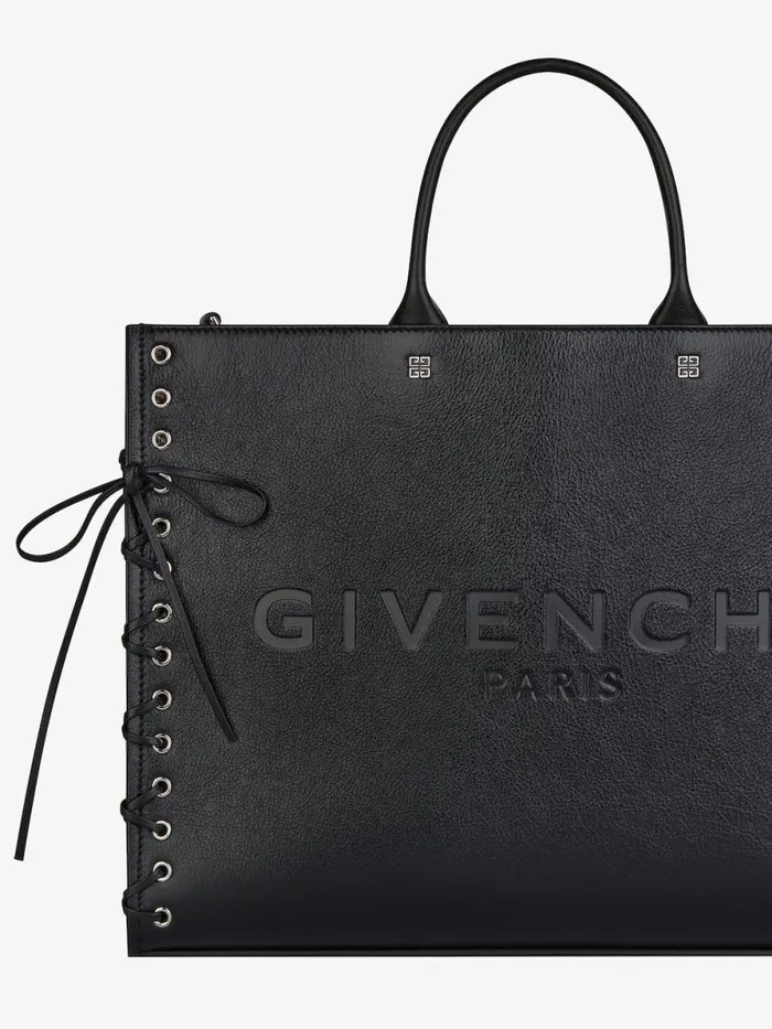 Women Shoulder Bags Givenchy Medium GTote Shopping Bag In Corset Style Leather Black