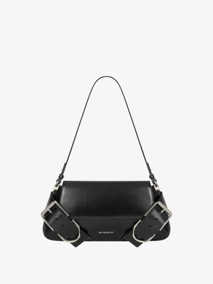 Women Shoulder Bags Givenchy Voyou Shoulder Flap Bag In Box Leather Black
