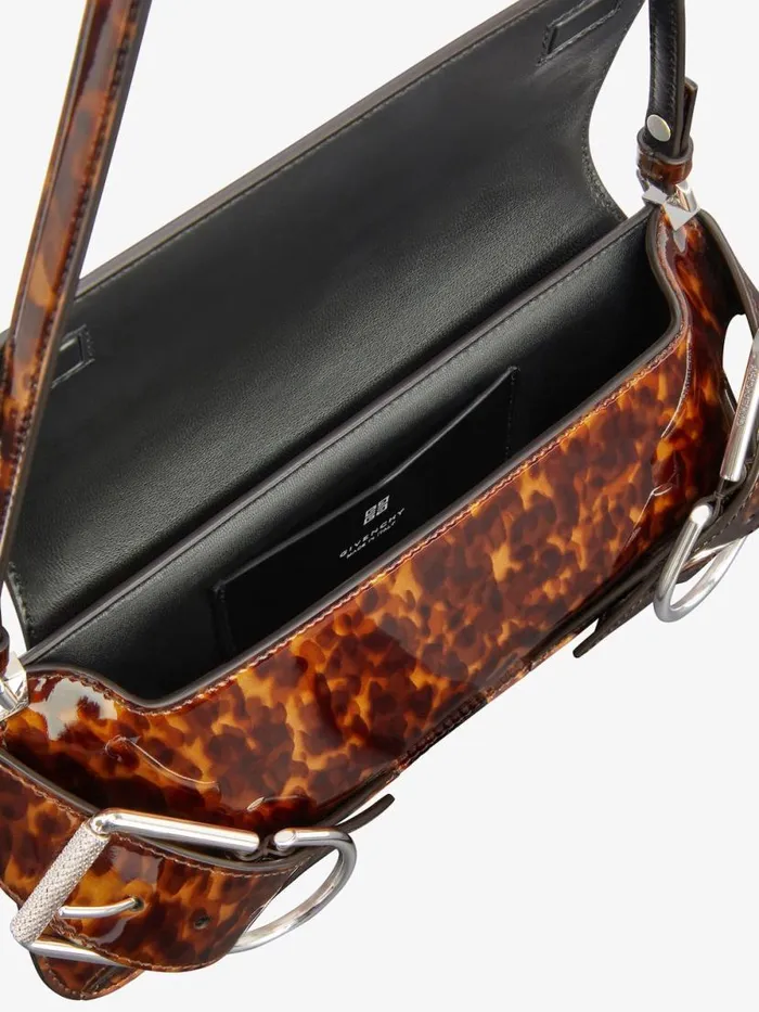 Women Shoulder Bags Givenchy Voyou Shoulder Flap Bag In Tortoiseshell Leather Blackbrown Women Shoulder Bags Givenchy Voyou Shoulder Flap Bag In Tortoiseshell Leather Blackbrown