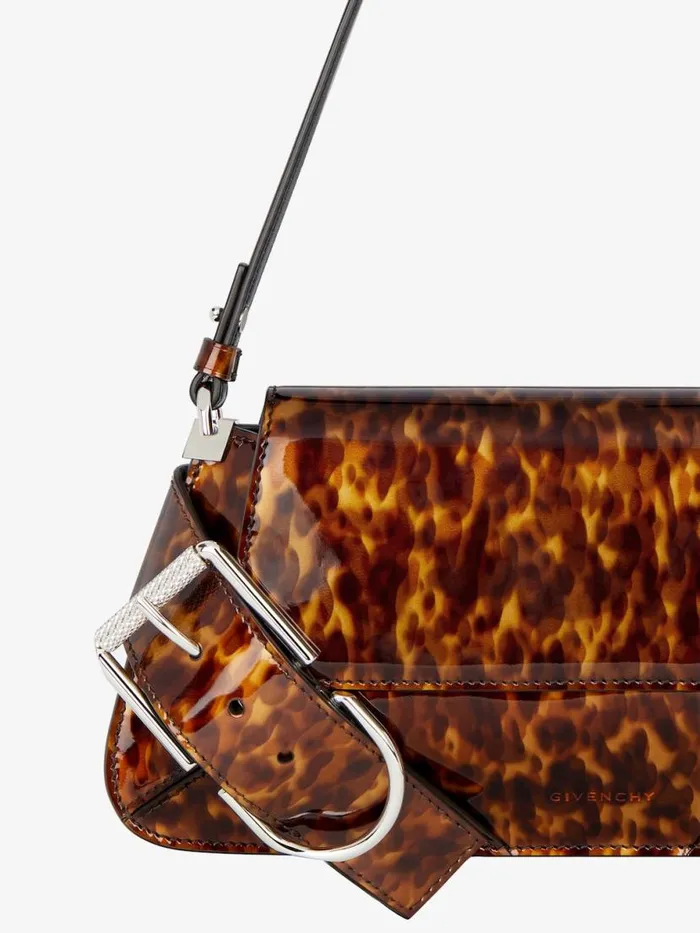 Women Shoulder Bags Givenchy Voyou Shoulder Flap Bag In Tortoiseshell Leather Blackbrown Women Shoulder Bags Givenchy Voyou Shoulder Flap Bag In Tortoiseshell Leather Blackbrown
