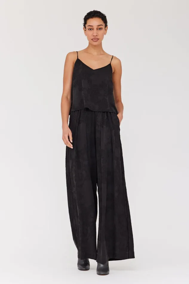 Women Silk Jacquard Black Willow Cami Raquel Allegra Tops
