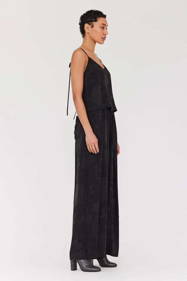 Women Silk Jacquard Black Willow Cami Raquel Allegra Tops