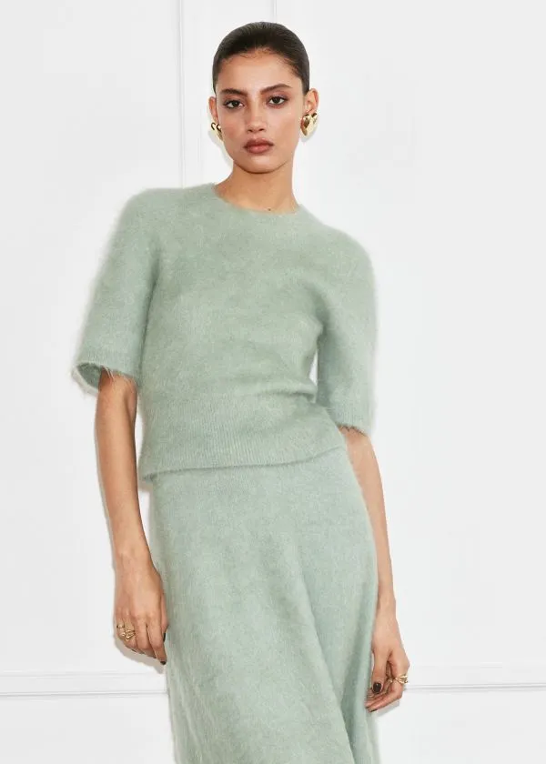 Women Skirts and Other Stories BrushedKnit ALine Maxi Skirt Green
