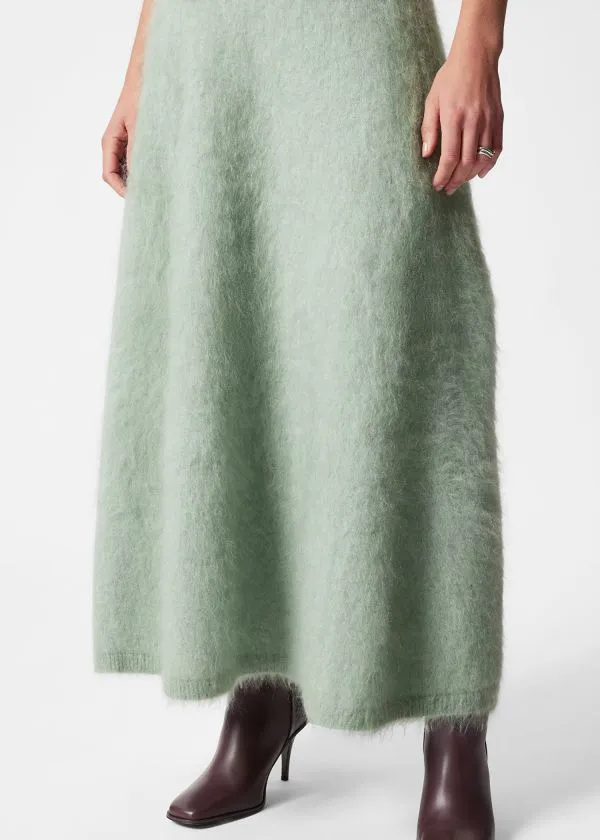 Women Skirts and Other Stories BrushedKnit ALine Maxi Skirt Green