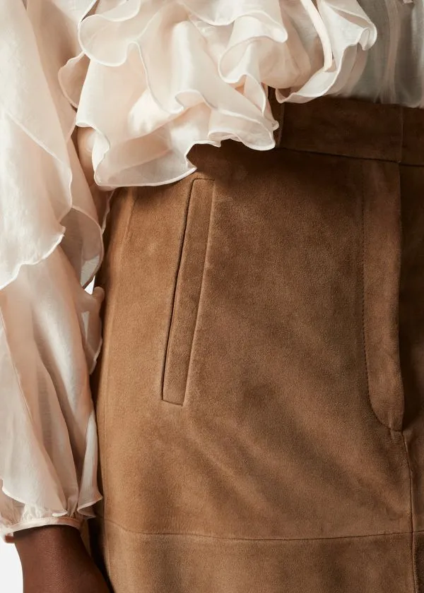 Women Skirts and Other Stories Suede Midi Skirt Brown