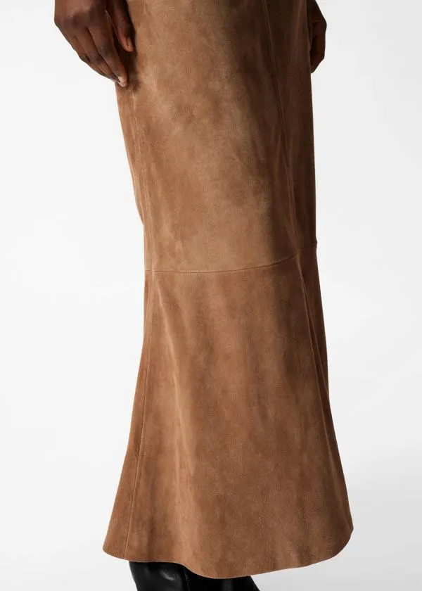 Women Skirts and Other Stories Suede Midi Skirt Brown