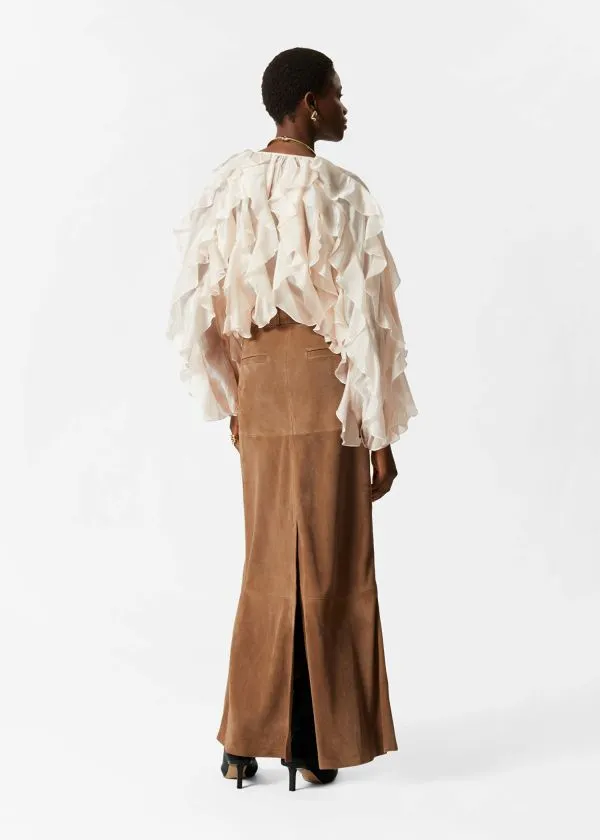 Women Skirts and Other Stories Suede Midi Skirt Brown