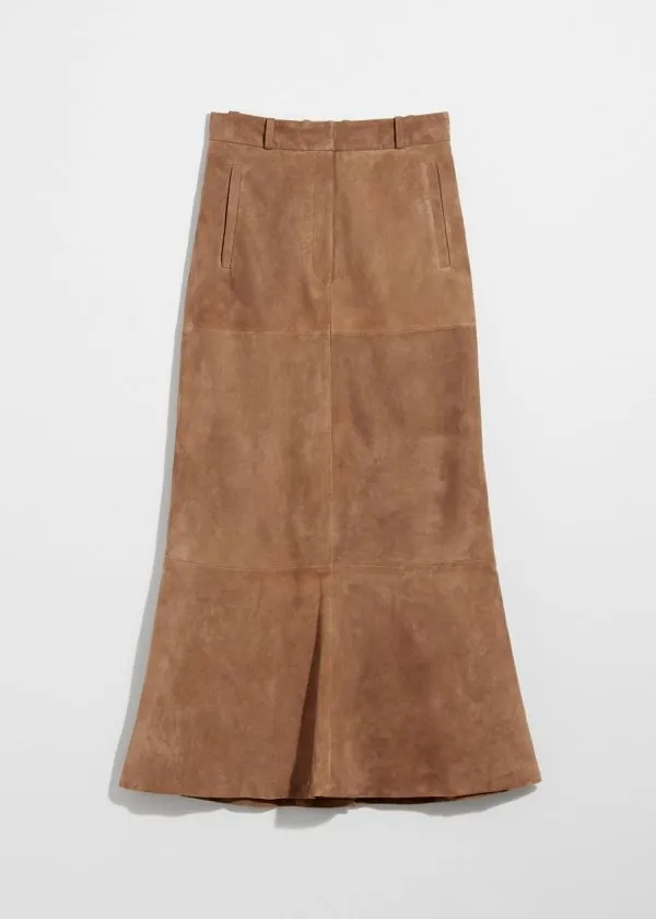 Women Skirts and Other Stories Suede Midi Skirt Brown