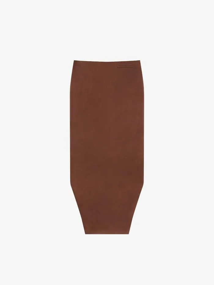 Women Skirts Givenchy Asymmetric Skirt In Silk Satin Duchesse Moka Brown