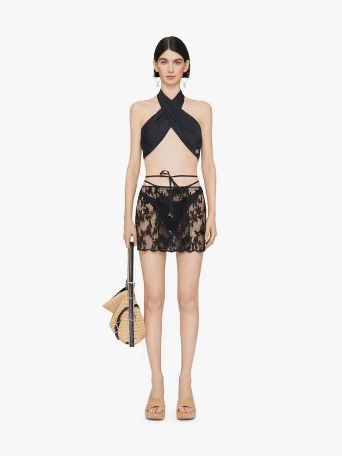 Women Skirts Givenchy Mini Skirt In Lace Black