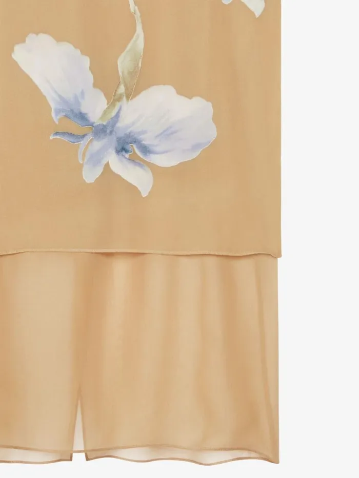 Women Skirts Givenchy Skirt In Floral Dvor Satin Beigeblue