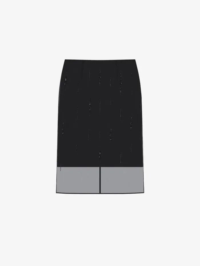Women Skirts Givenchy Skirt In Organza With Crystals Black