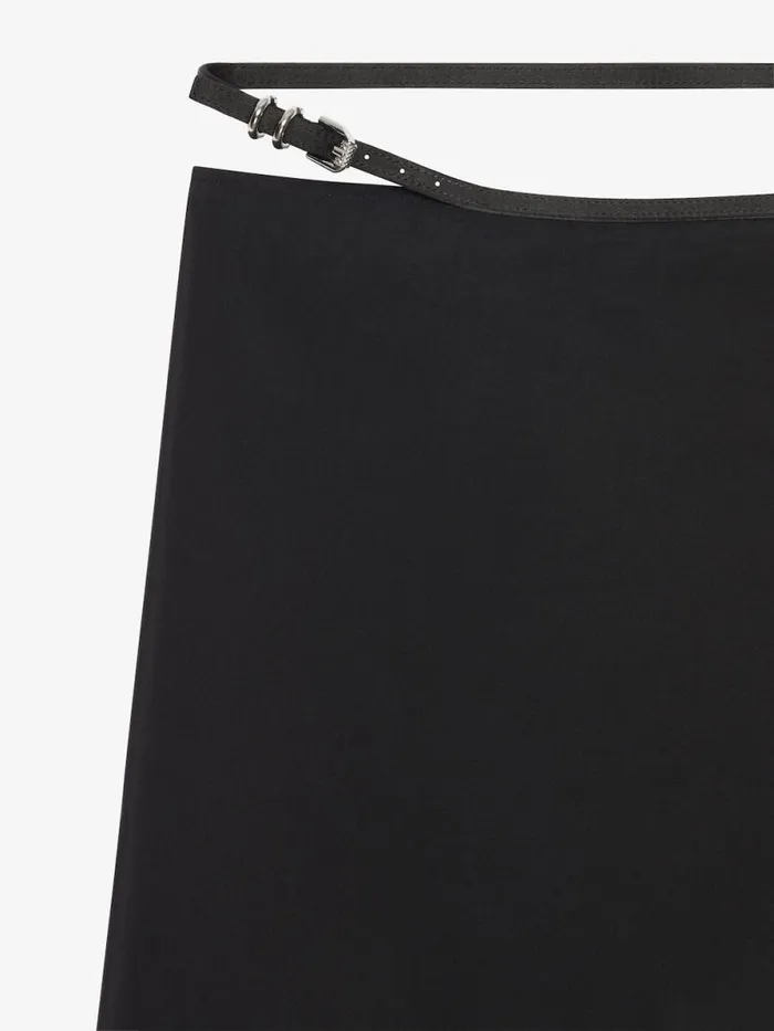 Women Skirts Givenchy Voyou Wrap Skirt In Cotton Taffetas Black
