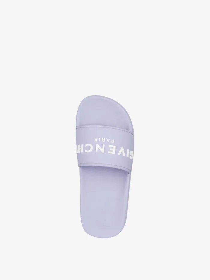 Women Slides and Sandals Givenchy Slide Flat Sandals In Rubber Lavender Women Slides and Sandals Givenchy Slide Flat Sandals In Rubber Lavender