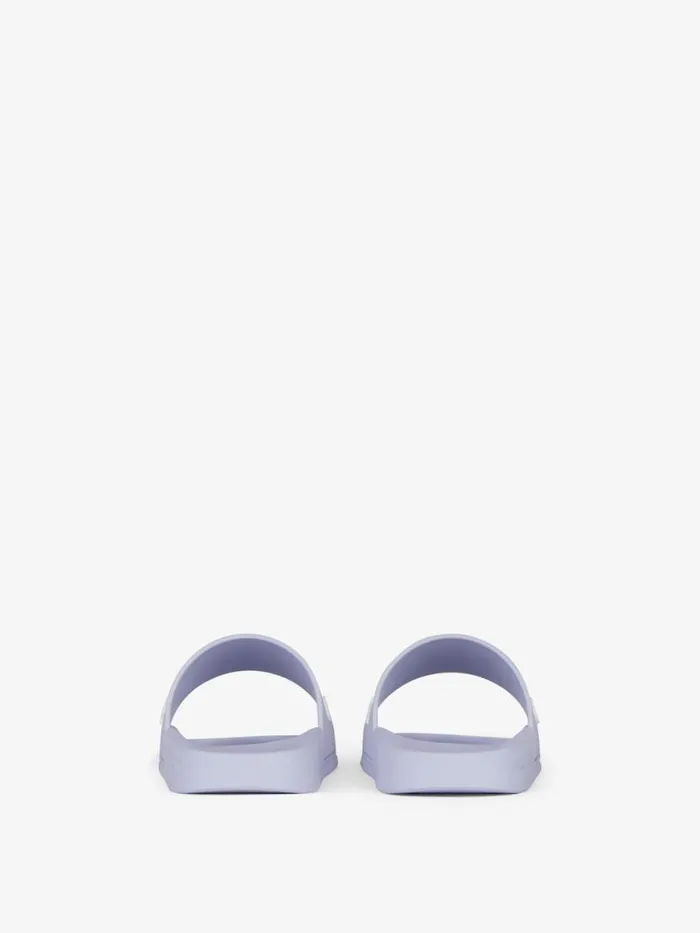 Women Slides and Sandals Givenchy Slide Flat Sandals In Rubber Lavender Women Slides and Sandals Givenchy Slide Flat Sandals In Rubber Lavender