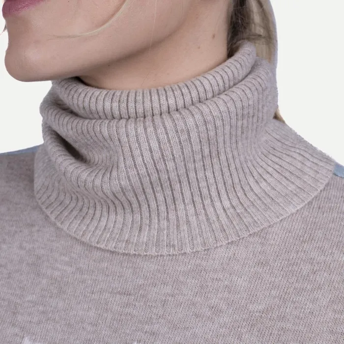 Women Snow Sweater 8211 Cashmere And Merino Blend Sweater Almondmist KJUS Midlayers and Sweaters