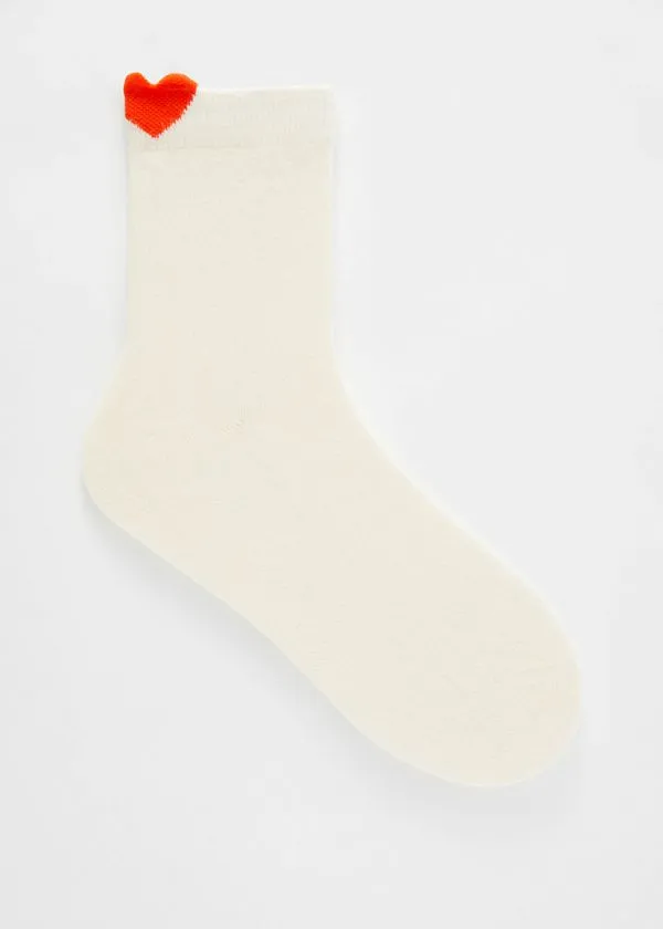 Women Socks and Tights and Other Stories Appliqu Ankle Socks Cream