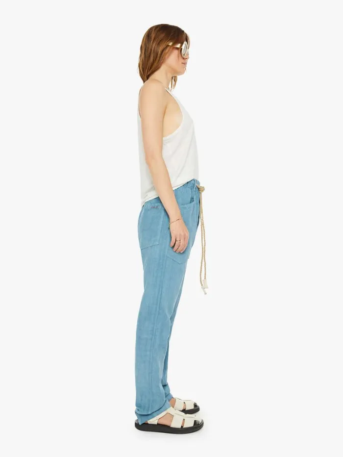 Women Straight Mother Denim P38 Pant Teal Women Straight Mother Denim P38 Pant Teal