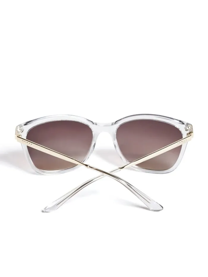 Women Sunglasses GUESS Amy Square Sunglasses Clear