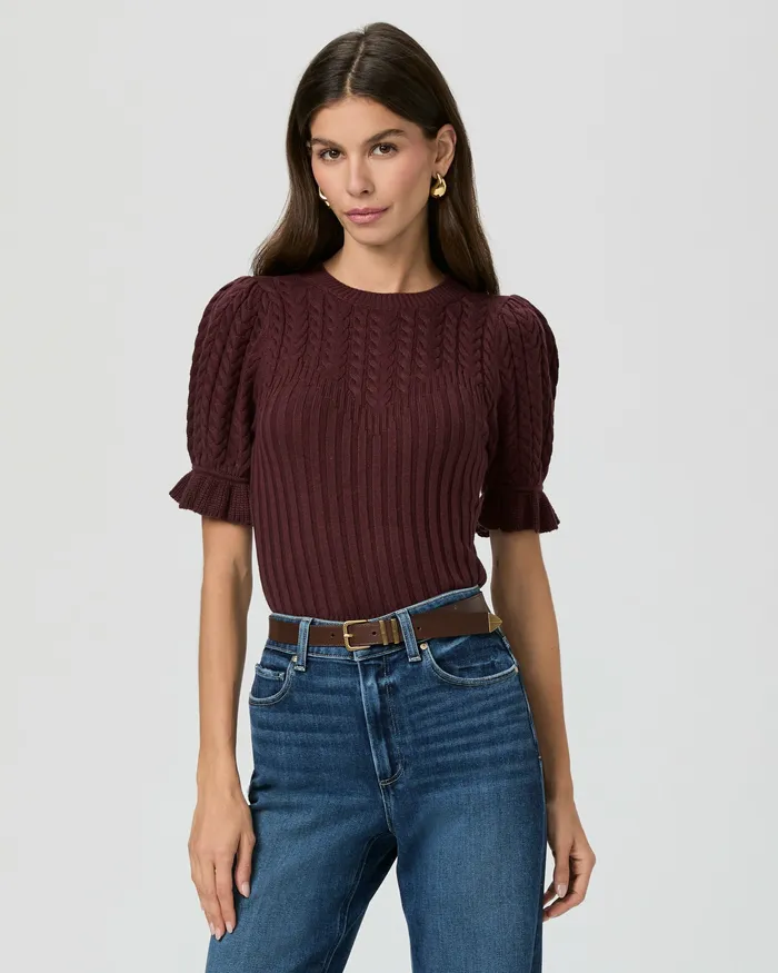 Women Sweaters and Sweatshirts PAIGE Ansa Sweater 8211 Oxblood