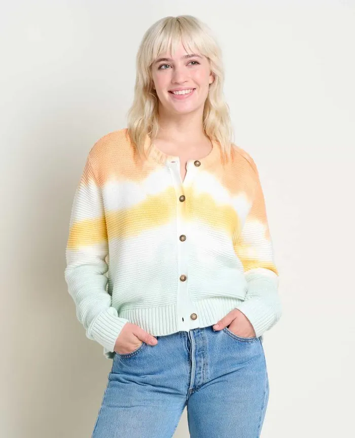 Women Sweaters Jackets and Layers Toad and Co Bianca Crew Cardigan Poppy Tie Dye