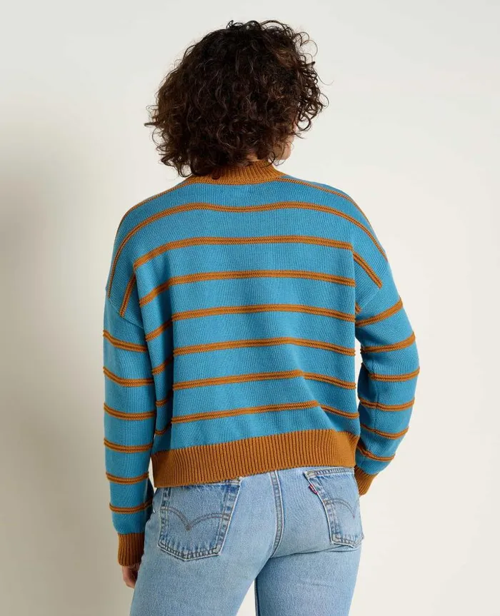 Women Sweaters Jackets and Layers Toad and Co Bianca II Crew Sweater Cardamom Stripe