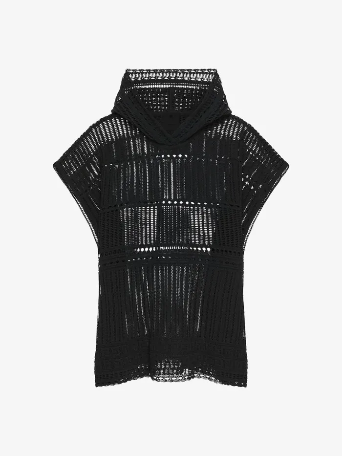 Women Sweatshirts and Hoodies Givenchy Poncho In Crochet Black
