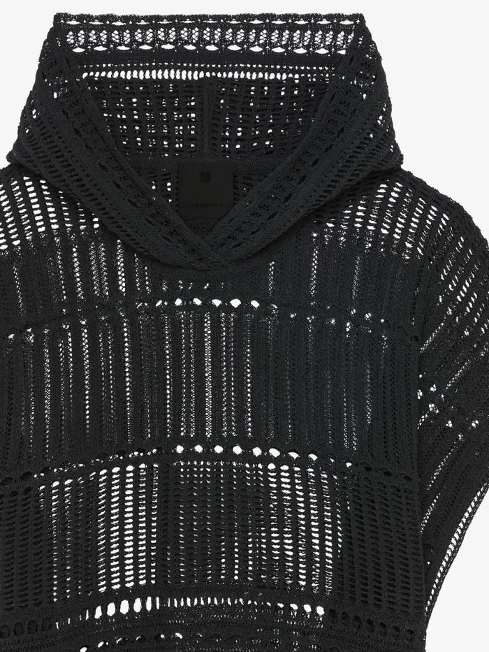 Women Sweatshirts and Hoodies Givenchy Poncho In Crochet Black