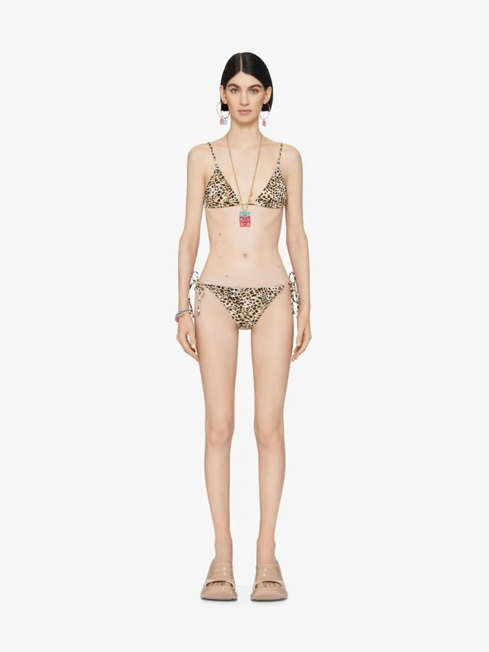 Women Swimwear Givenchy Bikini Bottom With Leopard Print And 4G Detail Beigeblack Women Swimwear Givenchy Bikini Bottom With Leopard Print And 4G Detail Beigeblack