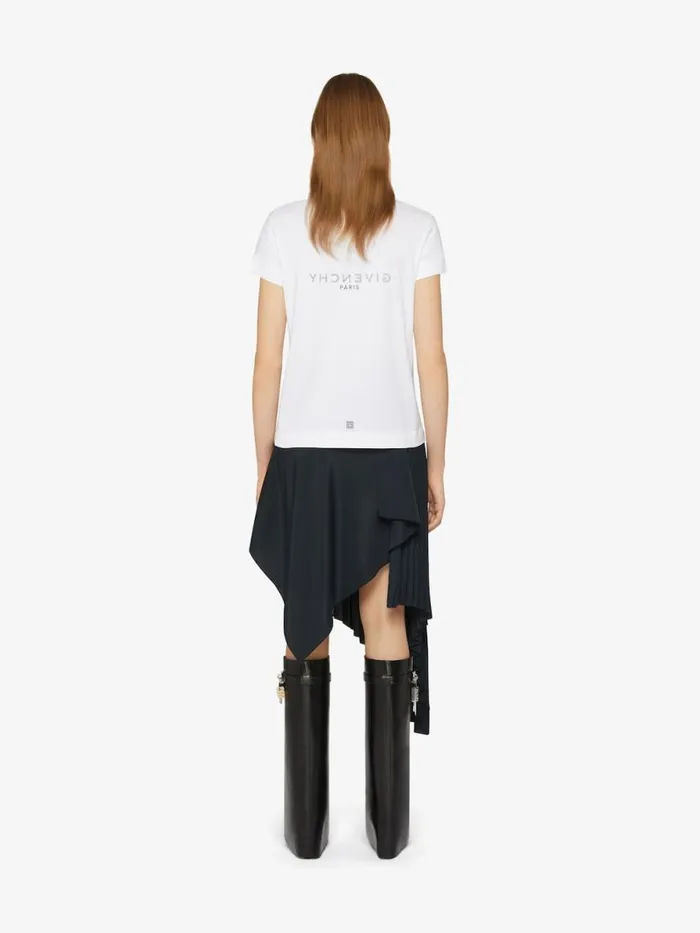 Women TShirts Givenchy GIVENCHY Reverse Slim Fit Tshirt In Cotton White
