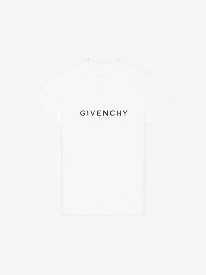 Women TShirts Givenchy GIVENCHY Reverse Slim Fit Tshirt In Cotton White