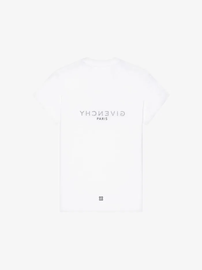 Women TShirts Givenchy GIVENCHY Reverse Slim Fit Tshirt In Cotton White